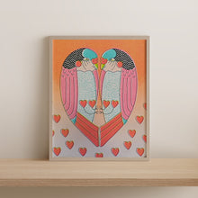Load image into Gallery viewer, Budgie Love Riso Print