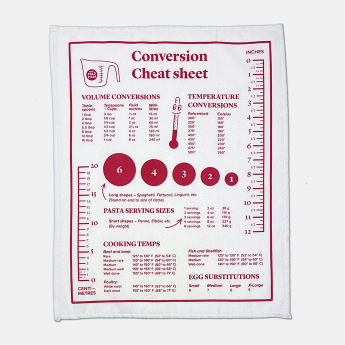 Conversion Cheat Sheet Tea Towel