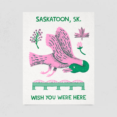 Wish You Were Here Risograph Print