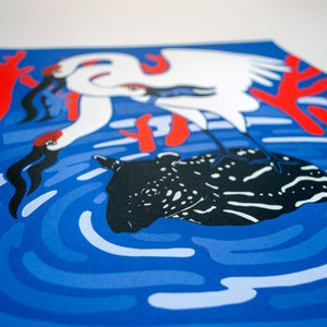 Crane Screen Print