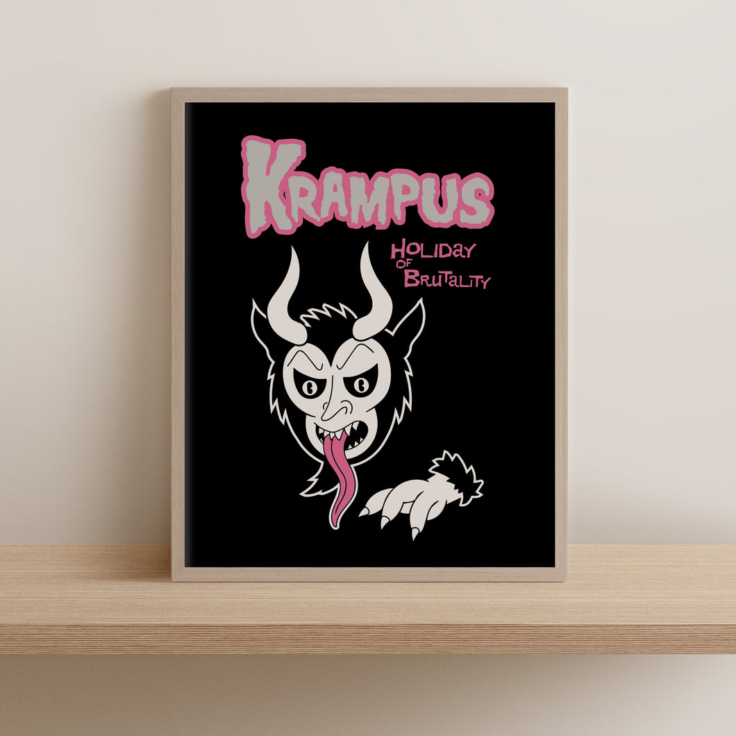 Krampus Risograph Print