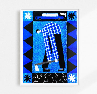 Ice Risograph Print