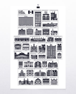 Lost Buildings of Canada Screen Print