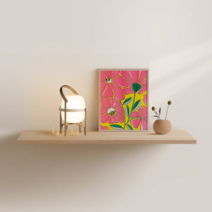 Flowers Risograph Print