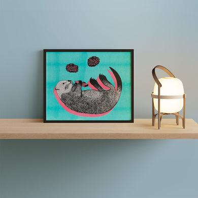 Kazoo Otter Risograph Print