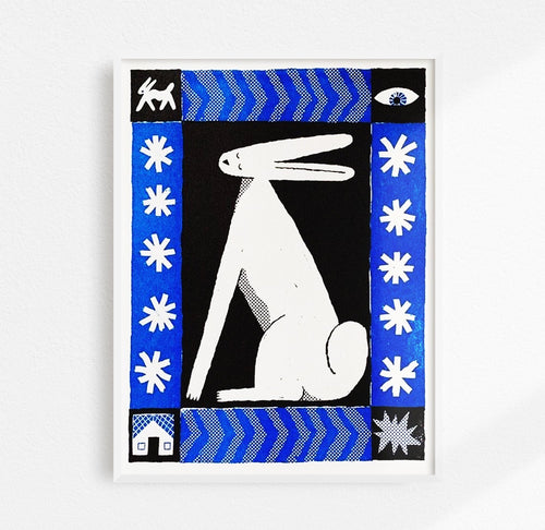 Hare Risograph Print