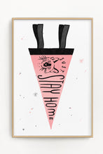 Load image into Gallery viewer, Cat Pennant Risograph Print