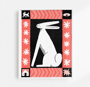 Hare Risograph Print
